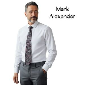 Mark Alexander Black Silver Burgundy Paisley Necktie
